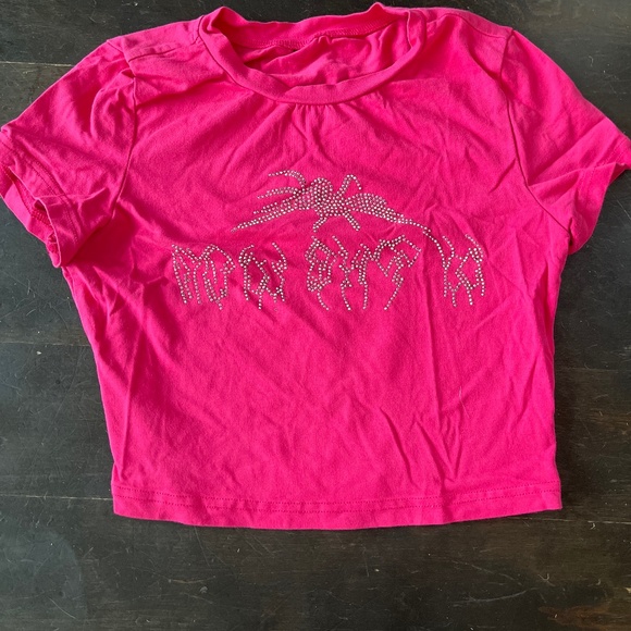Pink Rhinestone Baby Tee - Picture 1 of 1